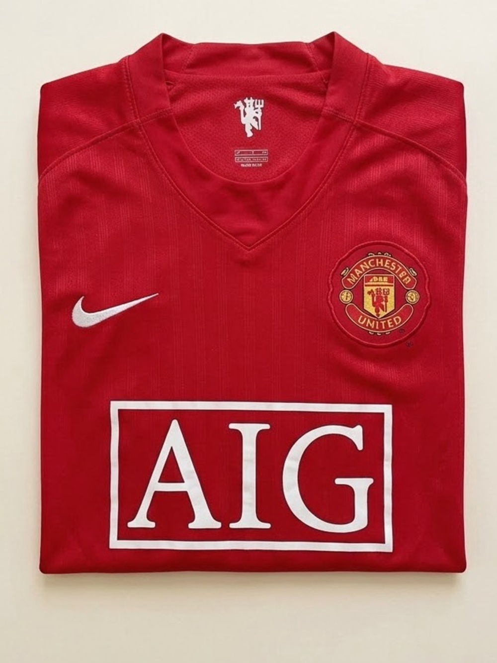 Nike Red Manchester United Home Football Jersey Carlos Tevez #32 AIG Logo Medium